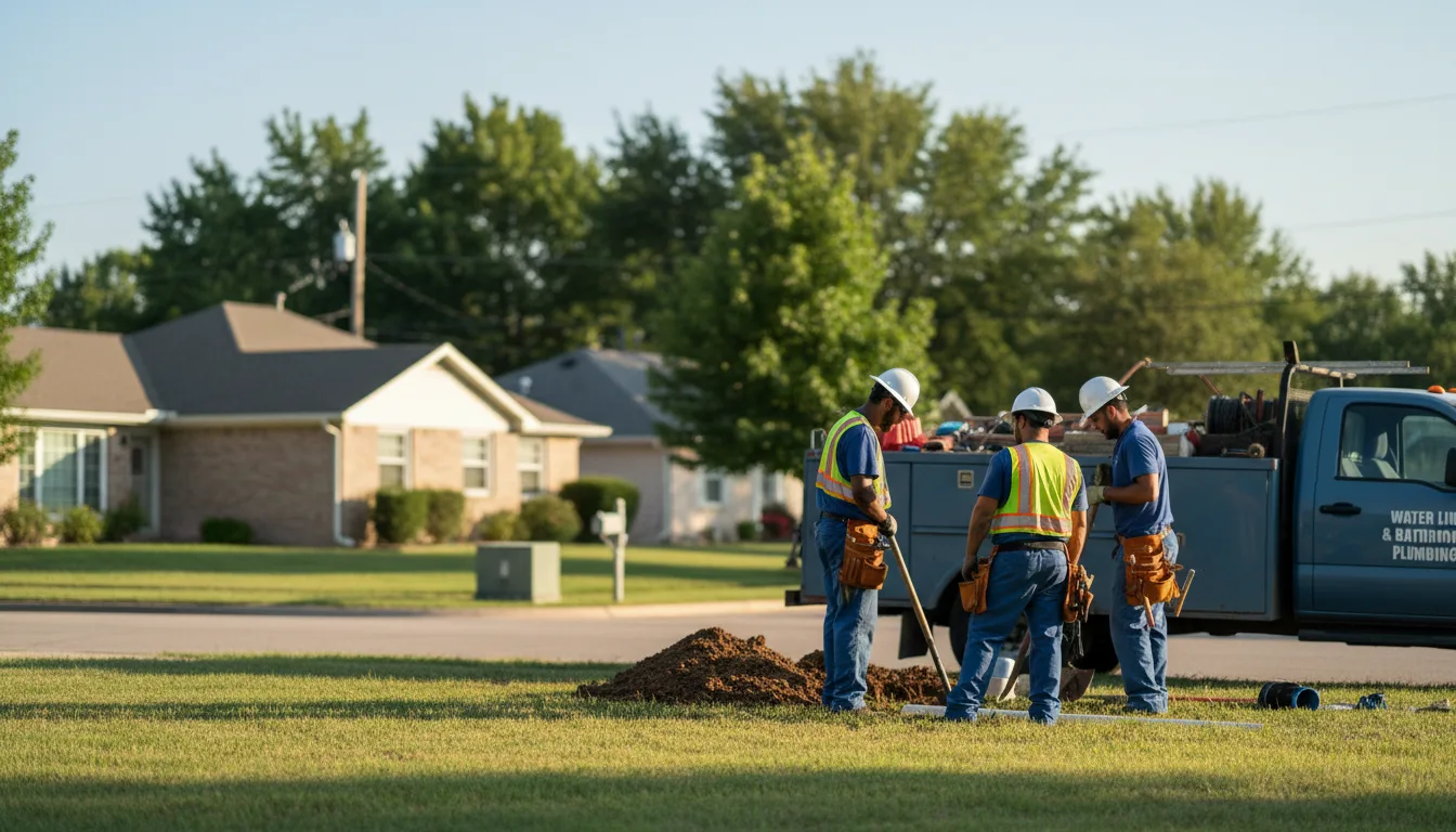 Residential water line and bathroom plumbing service in Beverly, OH